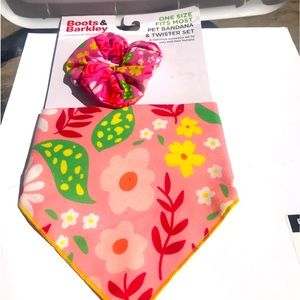 BOOTS & BARKLEY Pet Bandana & Twister set- new floral pattern